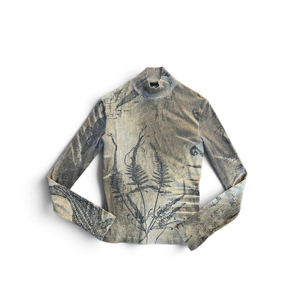 Y2k Just Cavalli by Roberto Cavalli Top High Neck Subversive - Size Small